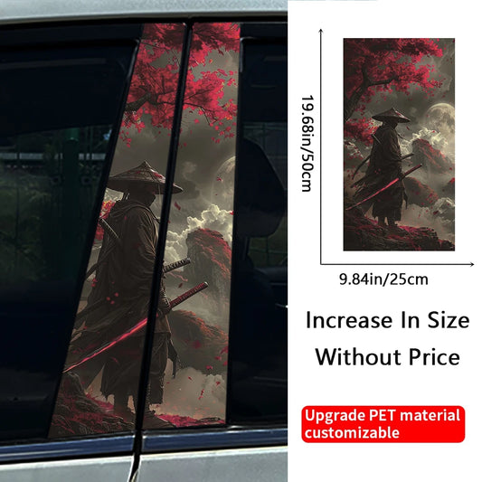 1PC/2PCS JDM Samurai Universal Car Door Pillar Stickers