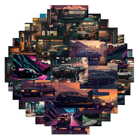 10/30/54pcs JDM Retrofit Racing Car Graffiti Stickers