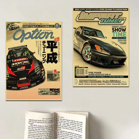 JDM Car Retro Racing Posters