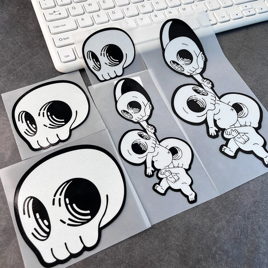 Skull Peek Anime Door Seam Sticker