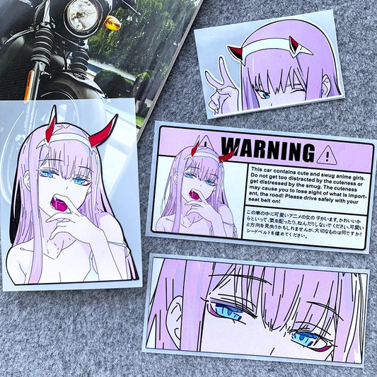 JDM 2D Warning Anime Girl