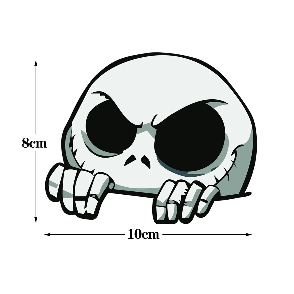 Skull Peek Anime Door Seam Sticker