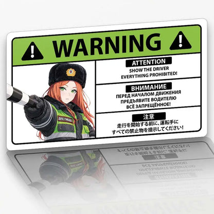 WARNING JDM Anime Sticker