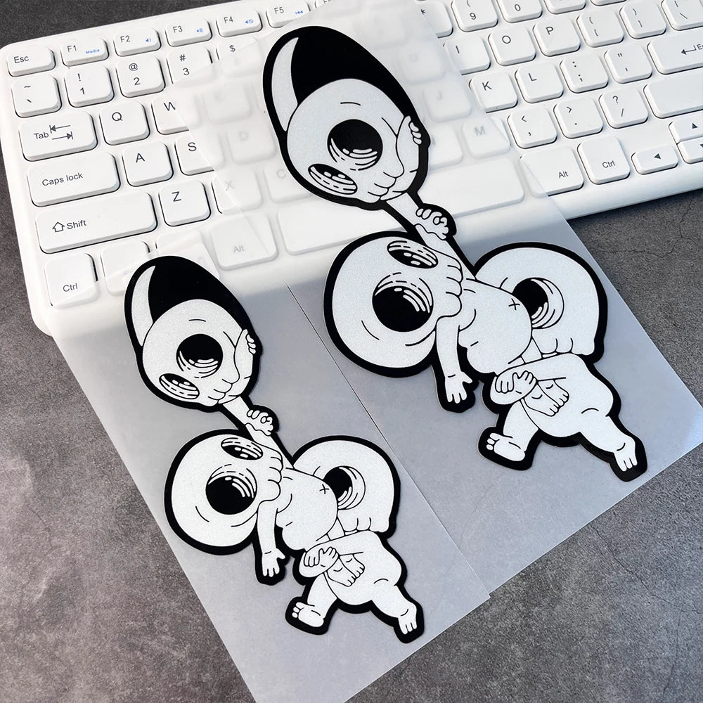 Skull Peek Anime Door Seam Sticker