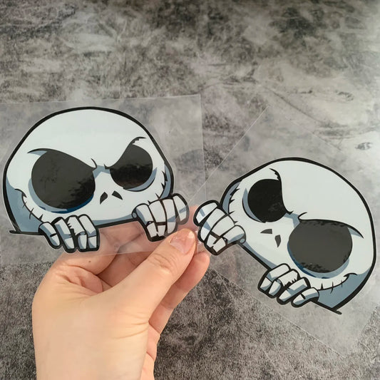 Skull Peek Anime Door Seam Sticker