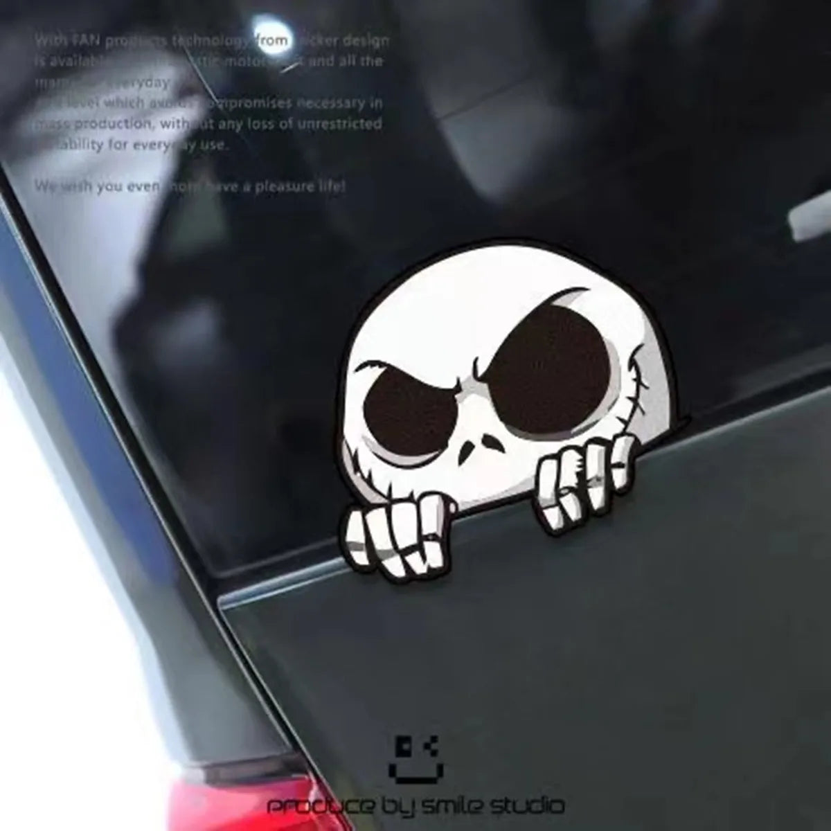 Skull Peek Anime Door Seam Sticker